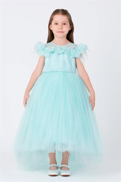 Pamina Kız Çocuk Prenses Elbise 8-12 Yaş Mint