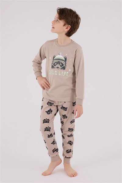 Rolypoly Erkek Çocuk Pijama Takım 2-8 Yaş VİZON