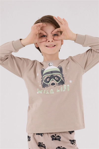 Rolypoly Erkek Çocuk Pijama Takım 2-8 Yaş VİZON