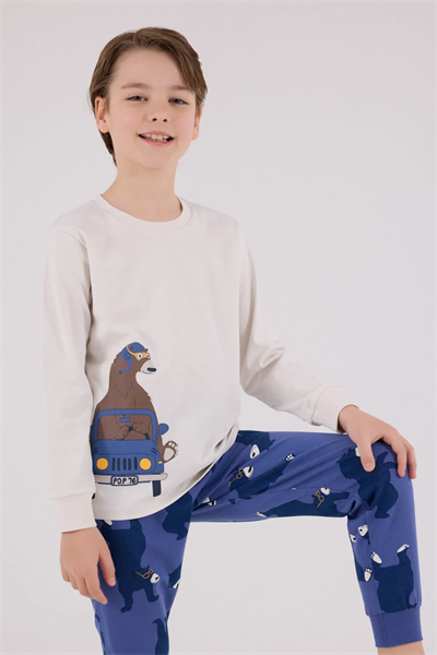 Rolypoly Erkek Çocuk Pijama Takım 2-8 Yaş Krem