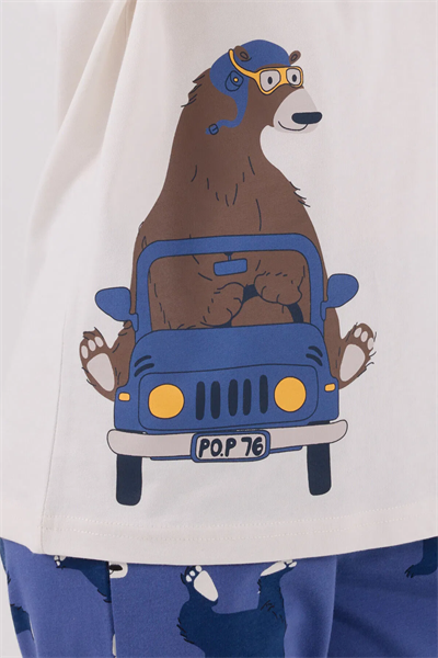 Rolypoly Erkek Çocuk Pijama Takım 2-8 Yaş Krem