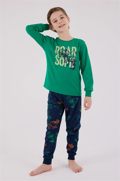 Rolypoly Erkek Çocuk Pijama Takım 2-8 Yaş Yeşil