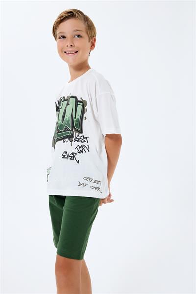 Rolypoly Erkek Çocuk Şortlu Takım 2-8 Yaş Beyaz