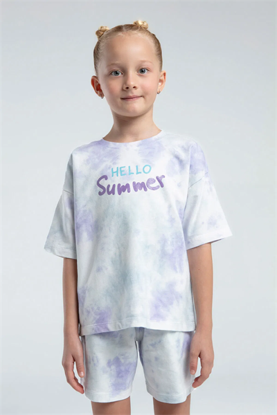 Rolypoly Kız Çocuk Batik Şortlu Takım 2-15 Yaş Lila
