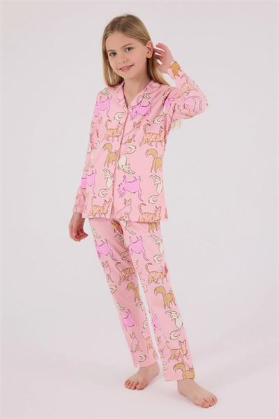 Rolypoly Kız Çocuk Pijama Takım 2-14 Yaş Pembe