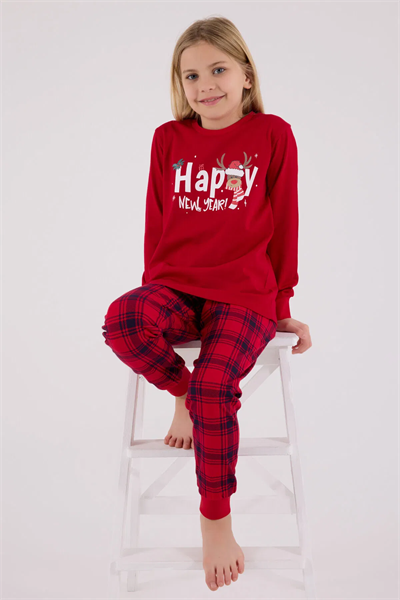 Rolypoly Kız Çocuk Pijama Takım 2-15 Yaş Kırmızı