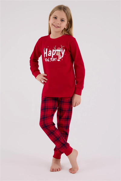 Rolypoly Kız Çocuk Pijama Takım 2-15 Yaş Kırmızı