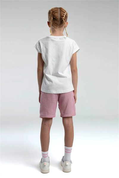 Rolypoly Kız Çocuk Şortlu Takım 2-8 Yaş Beyaz