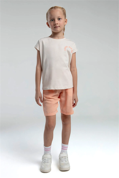 Rolypoly Kız Çocuk Şortlu Takım 2-8 Yaş Bej