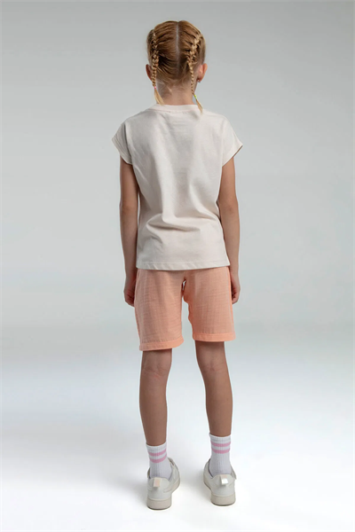 Rolypoly Kız Çocuk Şortlu Takım 2-8 Yaş Bej