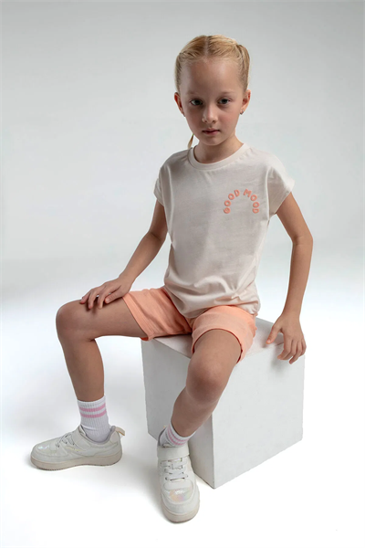 Rolypoly Kız Çocuk Şortlu Takım 2-8 Yaş Bej