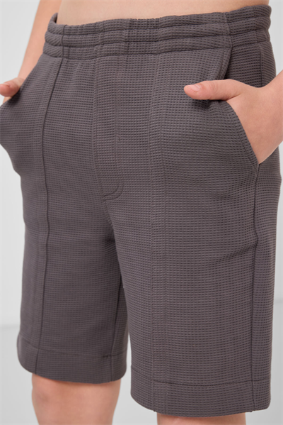 Tommylife Erkek Çocuk Pamuklu Şort 7-15 Yaş Gri