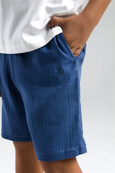 U.S Polo Erkek Çocuk Şortlu Takım 4-15 Yaş Beyaz