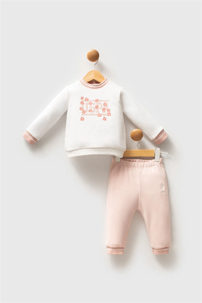 U.S Polo Kız Bebek takım 6-36 Ay Ekru