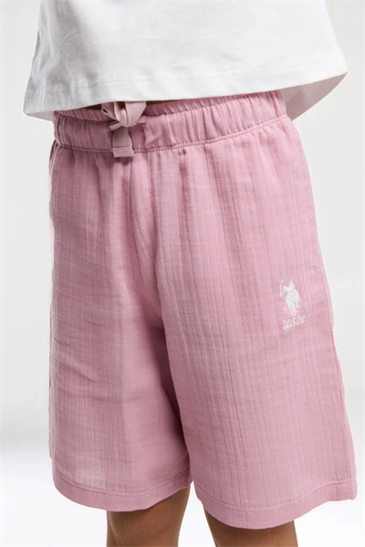 U.S Polo Kız Çocuk Şortlu Takım 4-15 Yaş Beyaz