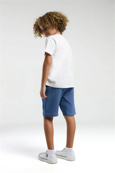 U.S Polo Erkek Çocuk Şortlu Takım 4-15 Yaş Beyaz