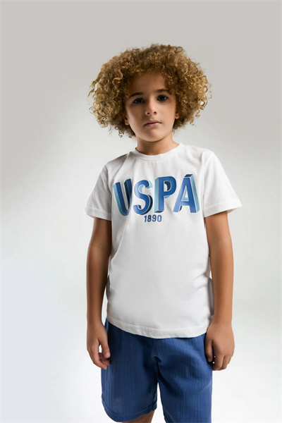 U.S Polo Erkek Çocuk Şortlu Takım 4-15 Yaş Beyaz