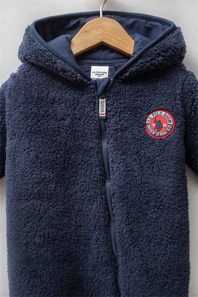 U.S Polo Erkek Bebek Patiksiz Tulum 3-18 Ay Lacivert