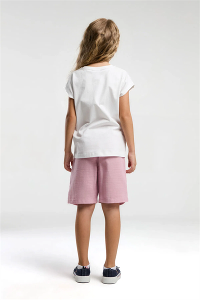 U.S Polo Kız Çocuk Şortlu Takım 4-15 Yaş Beyaz