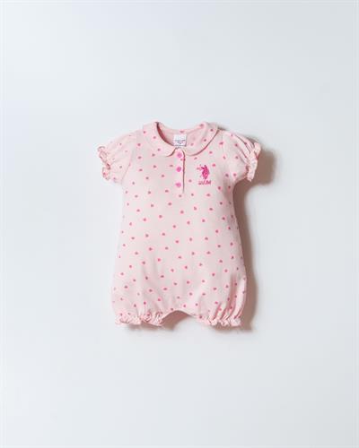 U.S. Polo Assn Kız Bebek Tulum  6-36 Ay Pembe