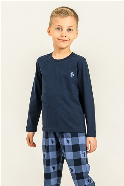 U.S. Polo Assn Erkek Çocuk Baskılı PijamaTakım 4-14 Yaş Lacivert