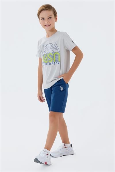 U.S. Polo Assn Erkek Çocuk Şortlu Takım  4-15 Yaş Gri