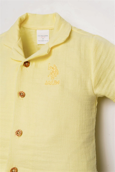 U.S. Polo Assn Kız Bebek Müslin Pantolonlu Takım 6-36 Ay Sarı