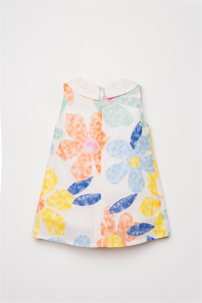 U.S. Polo Assn Kız Bebek Baskılı Elbise 6-36 Ay Beyaz