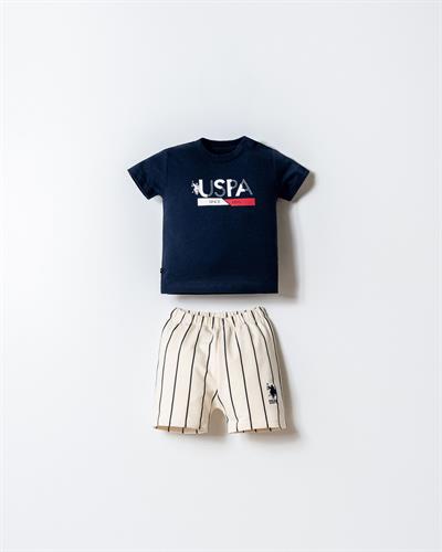 U.S. Polo Assn Erkek Bebek Şortlu Takım  6-36 Ay Lacivert