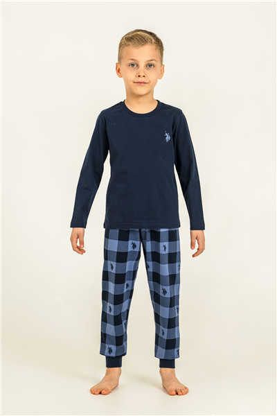U.S. Polo Assn Erkek Çocuk Baskılı PijamaTakım 4-14 Yaş Lacivert