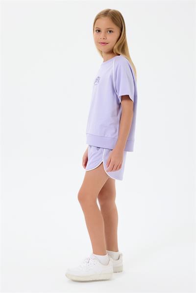 U.S. Polo Assn Kız Çocuk Şortlu Takım 4-15 Yaş Lila