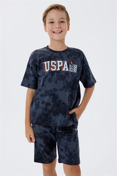U.S. Polo Assn Erkek Çocuk Batik Şortlu Takım  4-15 Yaş Füme