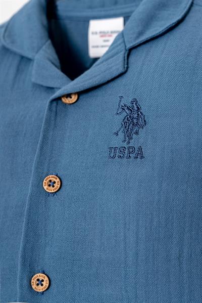 U.S. Polo Assn Erkek Bebek Müslin Takım 6-36 Ay Mavi