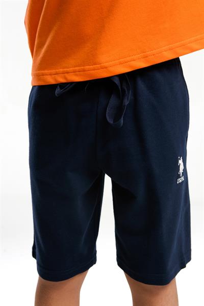 U.S. Polo Erkek Çocuk Sırt Baskılı Şortlu Takım 4-15 Yaş Turuncu