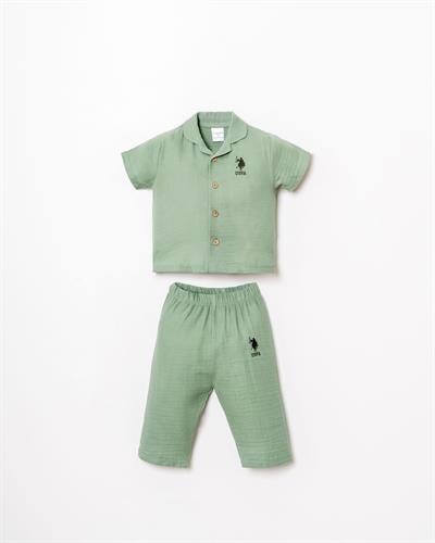 U.S. Polo Assn Erkek Bebek Müslin Takım 6-36 Ay Yeşil