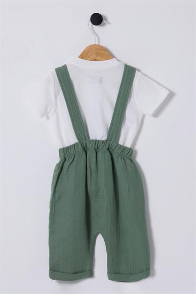 U.S.Polo Erkek Bebek Müslin Salopet 6-36 Ay Yeşil