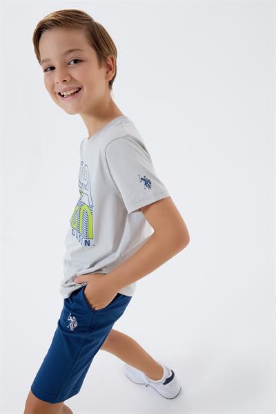 U.S. Polo Assn Erkek Çocuk Şortlu Takım  4-15 Yaş Gri