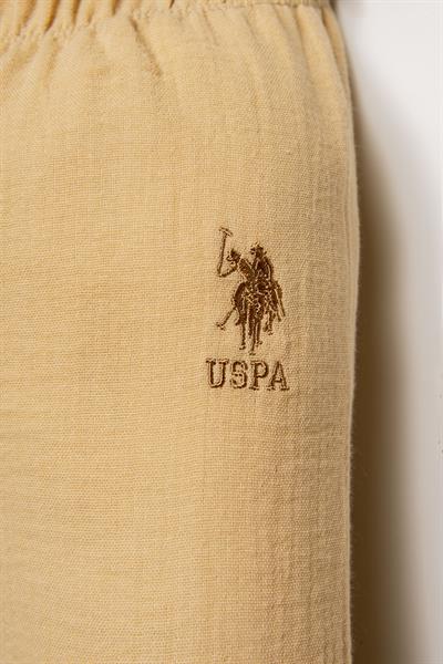 U.S. Polo Assn Erkek Bebek Müslin Takım 6-36 Ay Bej