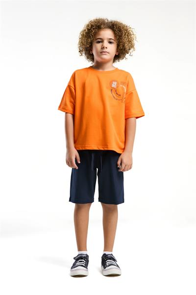 U.S. Polo Erkek Çocuk Sırt Baskılı Şortlu Takım 4-15 Yaş Turuncu
