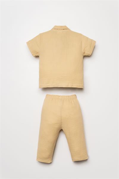 U.S. Polo Assn Erkek Bebek Müslin Takım 6-36 Ay Bej