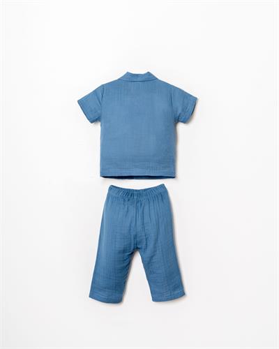 U.S. Polo Assn Erkek Bebek Müslin Takım 6-36 Ay Mavi