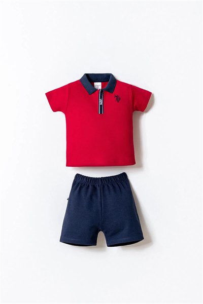 U.S. Polo Assn Erkek Bebek Şortlu Takım 6-36 Ay Kırmızı