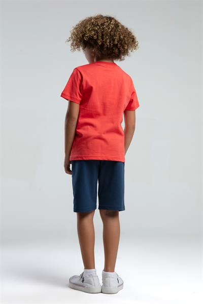 U.S. Polo Erkek Çocuk Baskılı Şortlu Takım 4-15 Yaş Nar Çiçeği