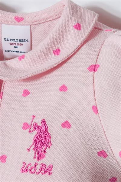 U.S. Polo Assn Kız Bebek Tulum  6-36 Ay Pembe
