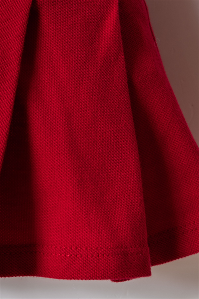 U.S. Polo Assn Kız Bebek Çizgi Detaylı Polo Pike Elbise 6-36 Ay Kırmızı