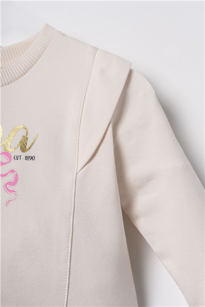 U.S. Polo Assn. Nakışlı Kız Bebek EşofmanTakım 6-36 Ay Ekru