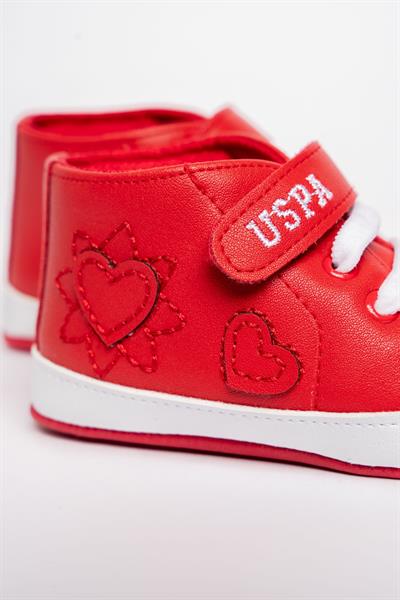 U.S. Polo Assn. Kız Bebek İlk Adım Ayakkabı 17-19 Numara Kırmızı