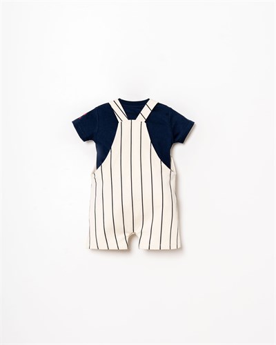 U.S. Polo Assn. Erkek Bebek Çizgili Tulum 6-36 Ay Lacivert
