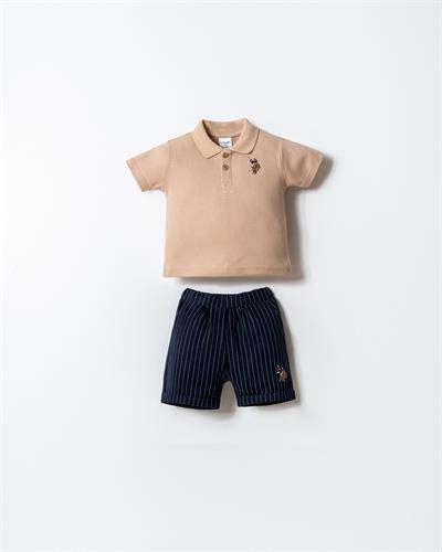 U.S. Polo Assn. Erkek Bebek Şort Takım 6-36 Ay Kahverengi