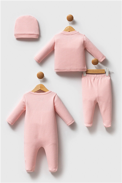 U.S. Polo Assn. Kız Bebek Pamuklu Örme Takımı 03-9 Ay Pembe